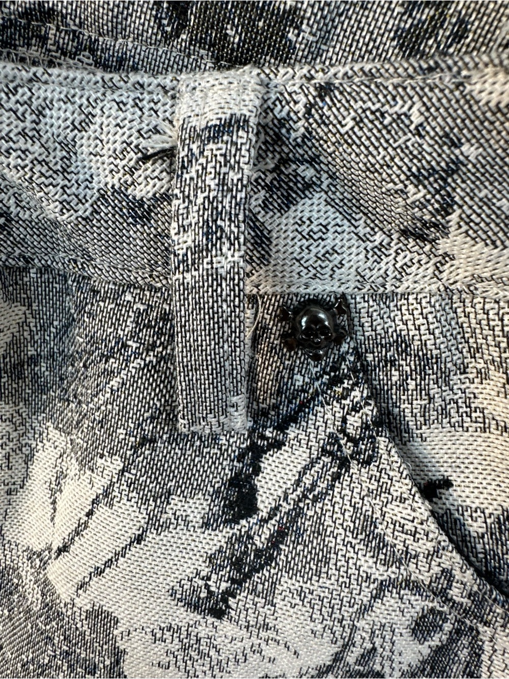 Rebel Vengeance Grim Reaper Skeleton Horse Tapestry Cargo Pants Grey Black 30 - Picture 7 of 12